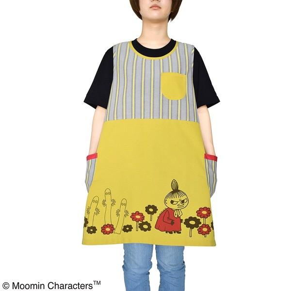ムーミン 奉呈 エプロン リトルミイ フラワーマスタード