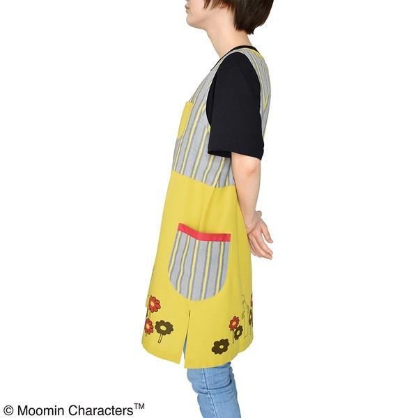 ムーミン 奉呈 エプロン リトルミイ フラワーマスタード
