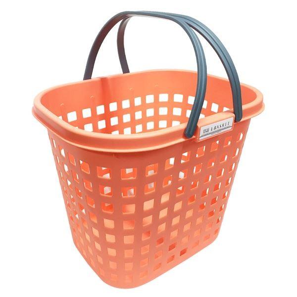 まとめ シャインバスケット 収納かご オレンジ L 深型 広口 つや消し プラスチック製 洗濯
