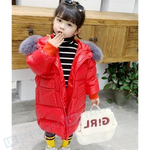 ダウンジャケット フード付き お気に入り 女の子 男の子 ダウンコート キッズ ジュニア コート ロングコート 防寒着 子ども用