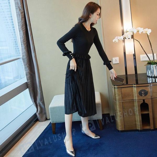 ワンピース レディース 30代 日本限定 代 秋冬 きれいめ 膝丈ワンピース 人気 ニットワンピース 長袖 通勤 上品 膝丈 大きいサイズ 結婚式ドレス