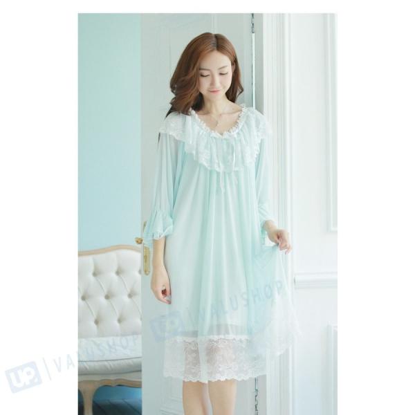 ネグリジェ パジャマ レディース 春 夏 秋前開き 長袖 綿 ホワイト ルームウェア 女性 無地 部屋着 女性パジャマ ナイティ 売却 可愛い