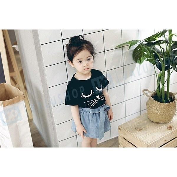 子供服 スカッツ キッズ 韓国子供服 女の子 ボリューム 子ども服 デニムスカート ボトムス 春夏 韓国 ひざ丈 格安 価格でご提供いたします