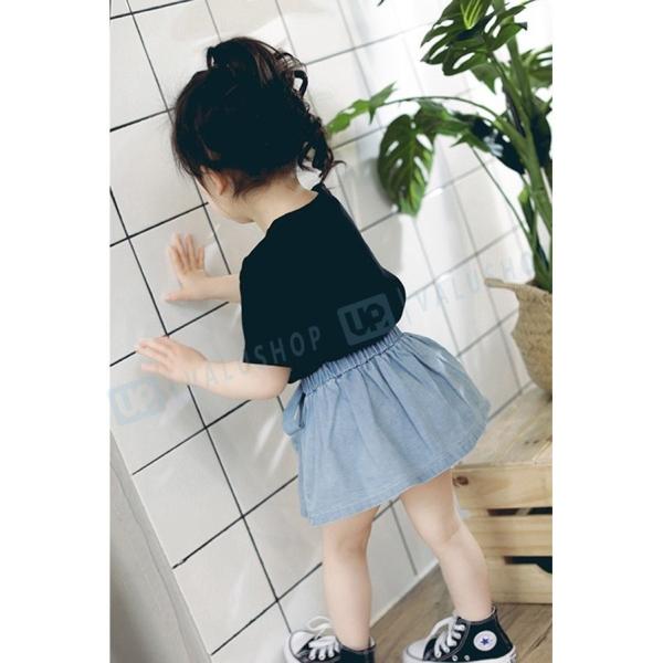 子供服 スカッツ キッズ 韓国子供服 女の子 ボリューム 子ども服 デニムスカート ボトムス 春夏 韓国 ひざ丈 格安 価格でご提供いたします