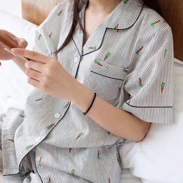 パジャマ レディース 夏 半袖 パジャマ 前開き 2点セットパジャマ ショットパンツ 綿パジャマ シャツ