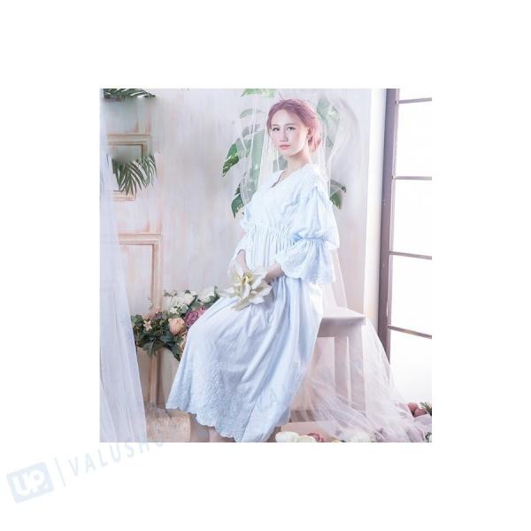 ネグリジェ レディース ロング 長袖 大きいサイズ 姫 春夏 パジャマ 綿 ワンピース 部屋着 レース ふわふわガーゼ 5 好評 ナイトウェア