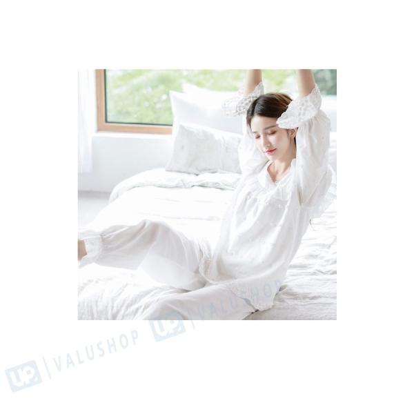 パジャマ レディース 長袖 春 秋 冬 綿100 2点セット女性用寝巻き 上下セット 可愛い 超目玉 お姫さ 部屋着 レディースルームウエア