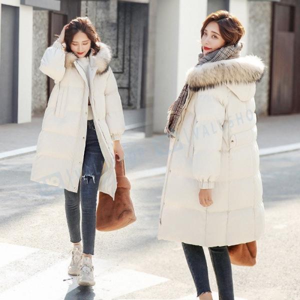 レディース 無地 ロング丈 中綿コート フード付き ファー付き ジャケット 綿入れコート 人気 おすすめ 防風 冬服 アウター カジュアル 秋冬 防寒 暖かいおしゃれ エレガント
