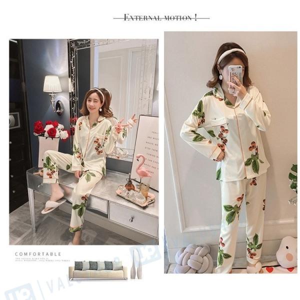 パジャマ レディース 春夏 ルームウェア 長袖 前開き 花柄 大きいサイズ 激安挑戦中 かわいい オシャレ ミルクファイバーライス 女性 部屋着 パジャマ上下セット