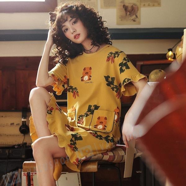 パジャマ レディース ワンピース 半袖 夏 ネグリジェ ロングtシャツ 寝巻き10色 ルームウェア 部屋着 お歳暮 ゆったり 綿 かわいい