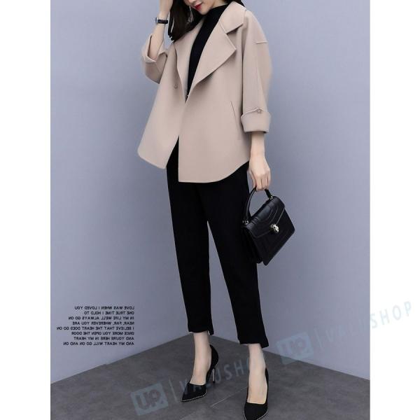 セットアップ レディース 秋冬 40代 50代 フォーマル 高額売筋 2点セット アウター モッズコート 通勤 上品 おしゃれ 着痩せ Ol 大きいサイズ ロングパンツ パンツスーツ