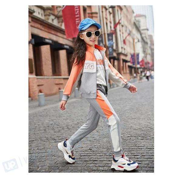 ジャージ キッズ 送料無料 一部地域を除く 女子 上下 長袖 春秋 秋着 ジュニア 3点セット 子供服 おしゃれ 新品 トレーナー 長ズボン セットアップ パーカ 可愛い スポーツウェア 運動着