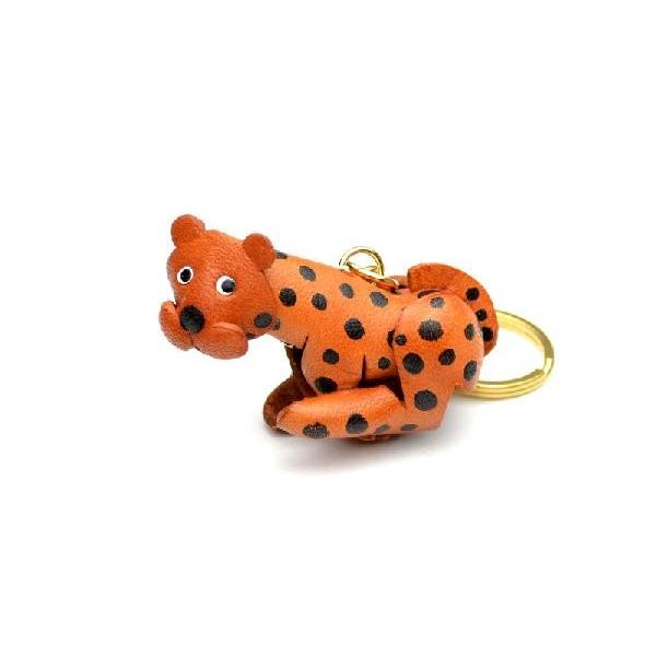 本革製キーホルダー ヒョウ バンカクラフト 革物語 VANCA CRAFT レザー 手作り 雑貨 革小物動物 アニマル グッズ かわいい ひょう 豹 レオパード 名入れ可
