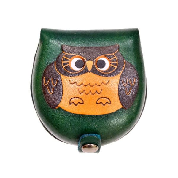 かと 新品未使用 美品 コーチ フクロウ OWL レザー コインケース コインケース メンズ レディース 本革 フクロウ カービング