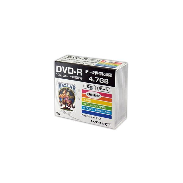 HIDISC DVD-R f[^p5mmXP[X10P HDDR47JNP10SC