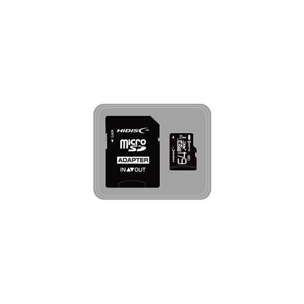 HIDISC microSDHCJ[h 64GB CLASS10 UHS-1Ή ] Read80 SDϊA_v^t HDMCSDX64GCL10UIJP3