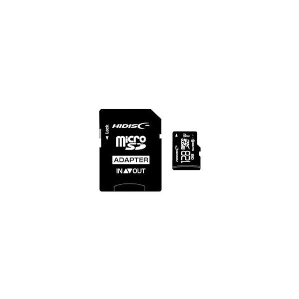 HIDISC microSDHC�J�[�h 128GB CLASS10 UHS-1�Ή� SD�ϊ��A�_�v�^�t�� HDMCSDX128GCL10UIJP3