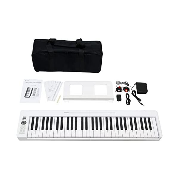 他サイト： 【安心の日本企業取り扱い製品】キクタニ 【折りたたみ式】電子ピアノ 61鍵盤 充電式 KDP-61P WHTの商品画像