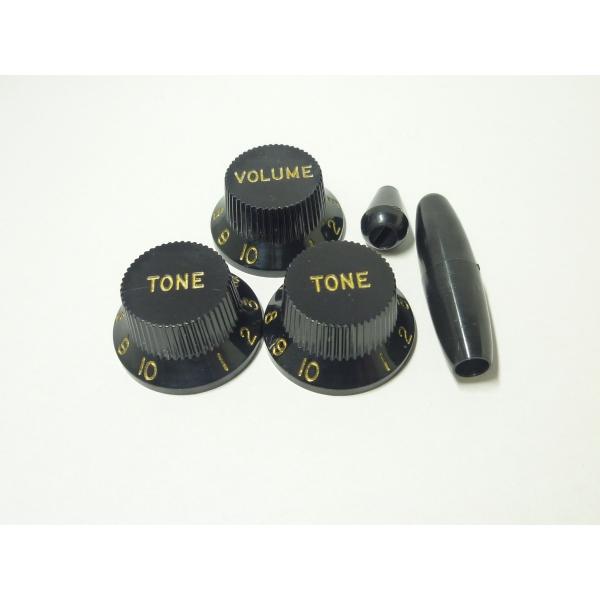<VANDY GUITAR> ST KNOB (Black) GOLD キャップセット