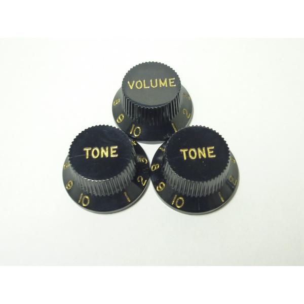 <VANDY GUITAR> ST KNOB (Black) GOLD ノブセット