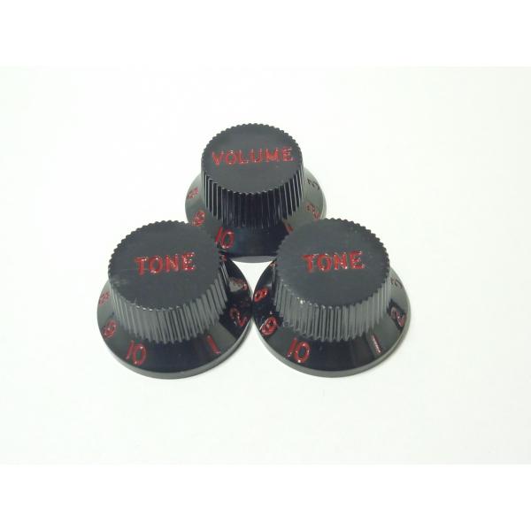 <VANDY GUITAR> ST KNOB (Black) RED ノブセット