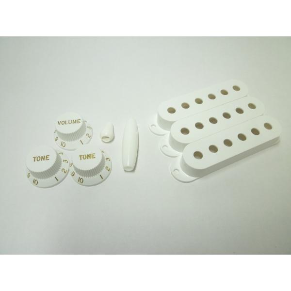 <VANDY GUITAR> ST KNOB (White) GOLD　フルセット