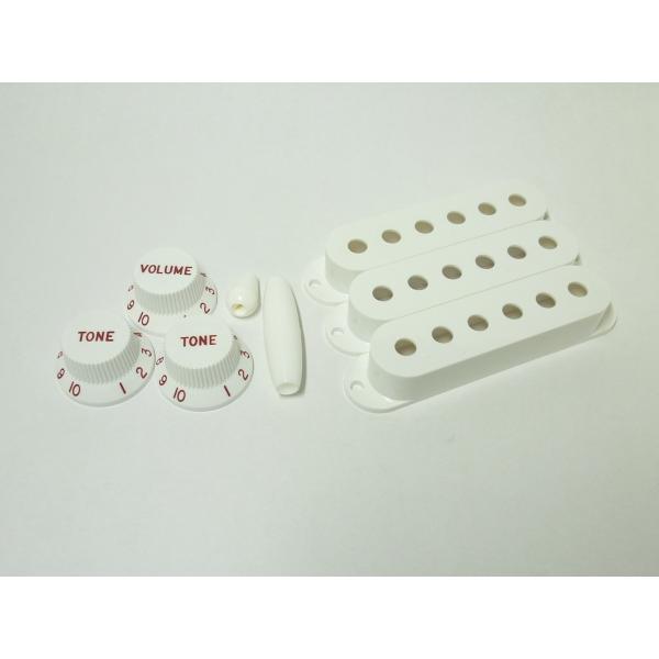 <VANDY GUITAR> ST KNOB (White) RED フルセット