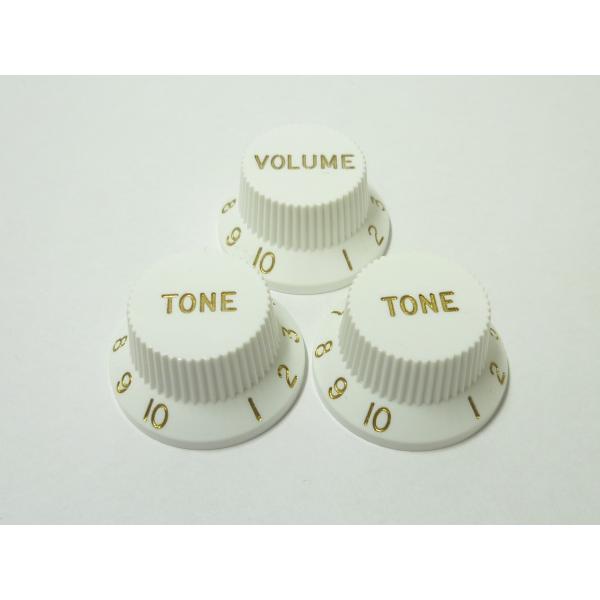 <VANDY GUITAR> ST KNOB (White) GOLD ノブセット