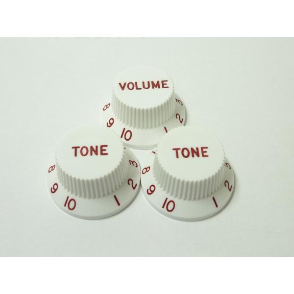 <VANDY GUITAR> ST KNOB (White) RED ノブセット
