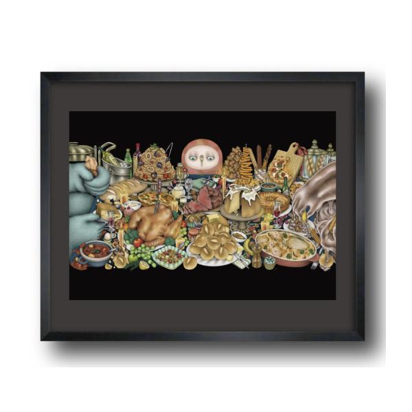 光宗薫 「せみにんげん」 『豪華な食卓』 複製原画16 【サイン入り