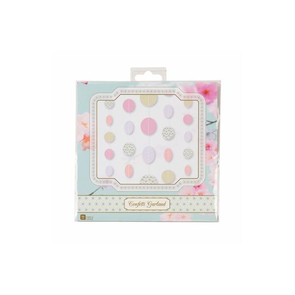 "イギリスTalking Tablesブランド。Decadent Decsシリーズのバナー（ガーランド）です。テグスのような紐にいろいろなカラー,柄のサークルパーツがついています。壁に飾り付けたり、丸テーブルなんかにグルっと巻いてもかわいく...