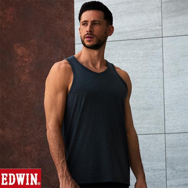 EDWIN エドウィン タンクトップ メンズ スリーブレス シャツ 袖なし 吸汗速乾 春 夏 下着 肌着