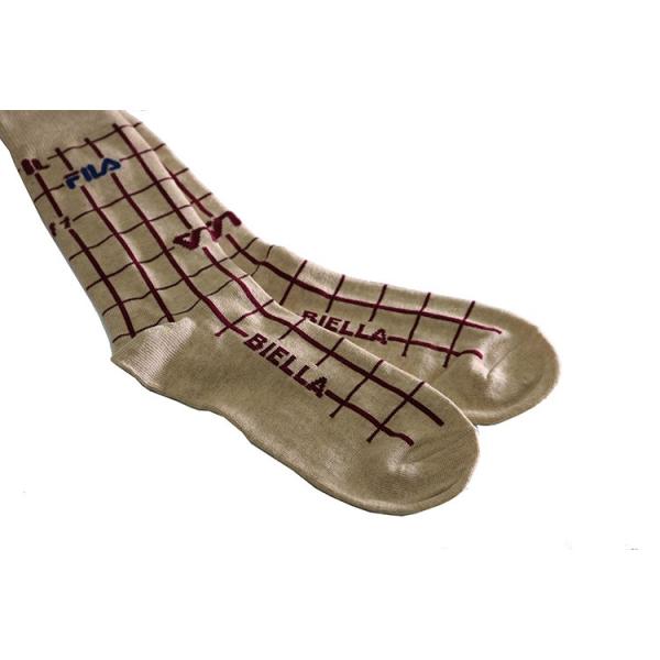 Filaクルー丈ソックス メンズ 靴下 おしゃれ 数量は多 高品質 25 27cm 格子柄