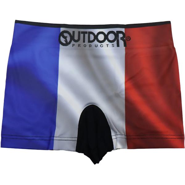 outdoor ボクサーパンツ 国旗 フランス メンズ 成型 ストレッチ まえとじ グッズ OUTDOOR アウトドアボクサーパンツ
