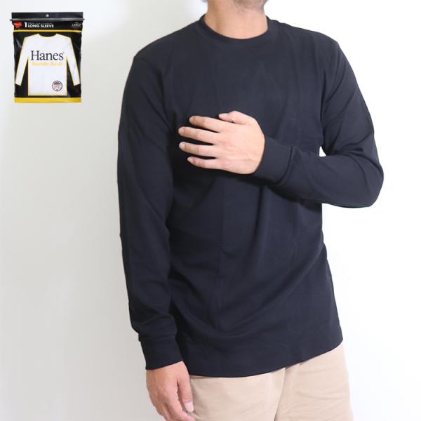 Hanes ヘインズ スエードニット クルーネックロングスリーブTシャツ 24FW【秋冬新作】ヘインズ(HM4-A204)