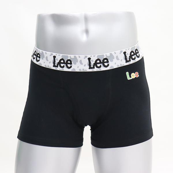 リー（Lee） ボクサーパンツ メンズ ブラック アップリケ柄 前開き 綿 ストレッチ 下着 ボクサー パンツ 前あき かわいい ボクサー ブランド