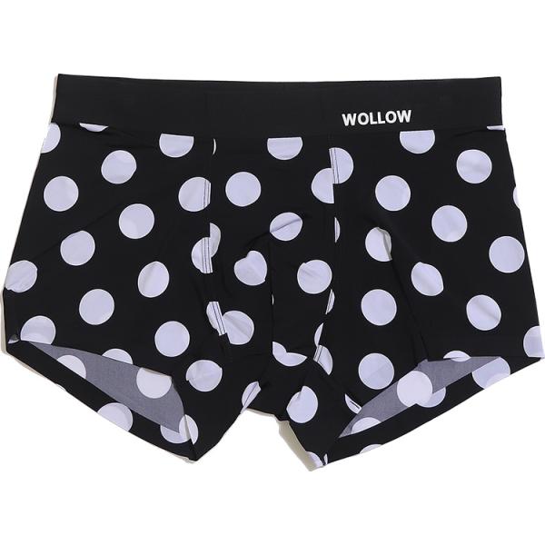 WOLLOW ワロー 【W-66】前とじ ボクサーパンツ メンズ 下着 ナイロン ブランド 人気 店長おすすめ メンズインナー パンツ 水玉 ドット
