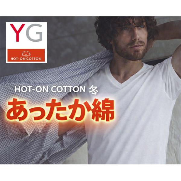 冬用 GUNZE グンゼ YG メンズ あったか 綿100% インナー シャツ 半袖 Vネック Tシャツ下着 肌着 YV0915 綿100