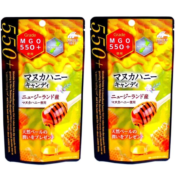 《マヌカハニー キャンディー MGO550+》は、天然由来の生理活性物質であるMGO含有率(mg/kg)が550以上のマヌカハニーを5％配合したキャンディです。のどがイガイガした時、空気の汚れた場所や乾燥した季節にオススメです。■550+マ...