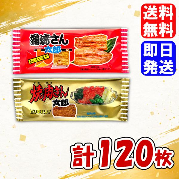 菓道 蒲焼さん太郎・焼肉さん太郎 2種 各60枚 計120枚 駄菓子 お菓子 おやつ おつまみ 珍味