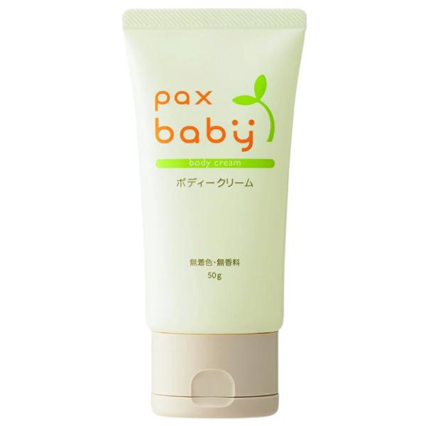 「パックスベビー ボディークリーム(顔・からだ用) 50g」は、赤ちゃんの皮脂にも含まれるパルミトイルオレイン酸を多く含むマカデミアナッツ油を配合したベビークリームです。ベタつかず、伸びの良いクリームです。合成界面活性剤・合成防腐剤等の化学...