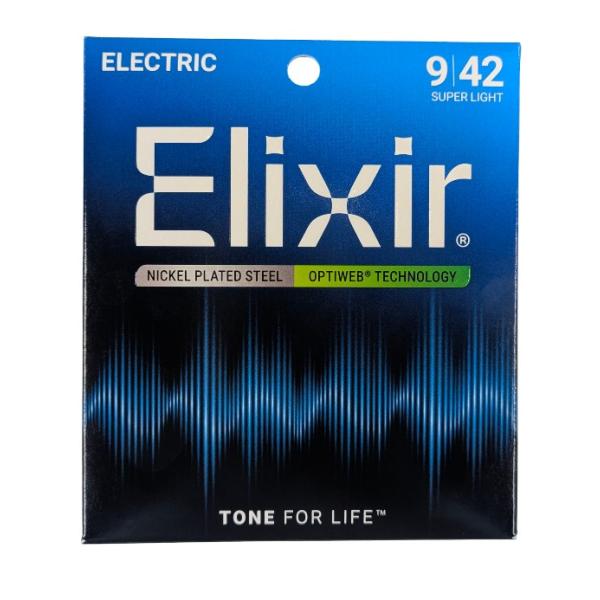 他サイト： Elixir エリクサー エレキギター弦 OPTIWEB Super Light .009-.042 #19002 _の商品画像
