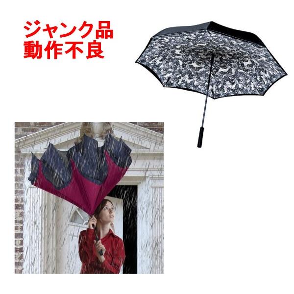 ★この商品は送料無料ですが、北海道、沖縄、離島は８８０円の送料がかかります。こちらの商品はジャンク品です。傘のスプリングに不良があり、正常に開くことが出来ません。修理や部品取り等にご利用下さい。また、若干の傷や汚れが見られる場合がございます...