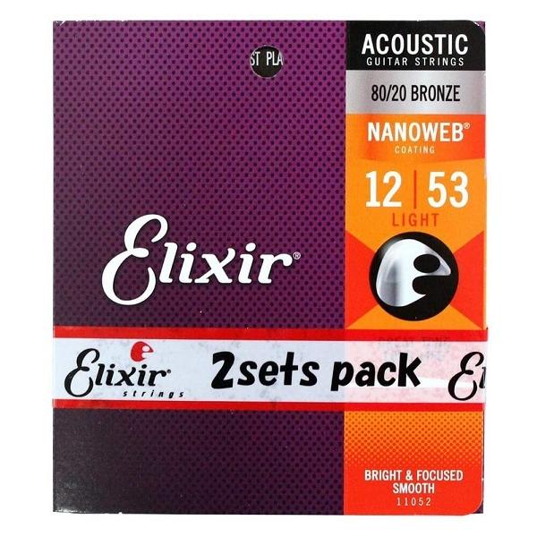 Elixir GNT[ AR[XeBbNM^[ NANOWEB 80/20uY Light .012-.053#11052 2Zbg #11052 _