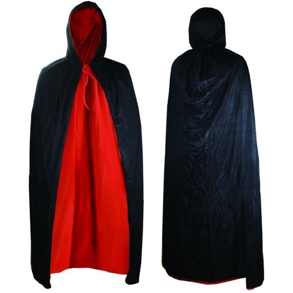 並行輸入品】仮装用マント 黒赤リバーシブル 大人用 140cm フード付き