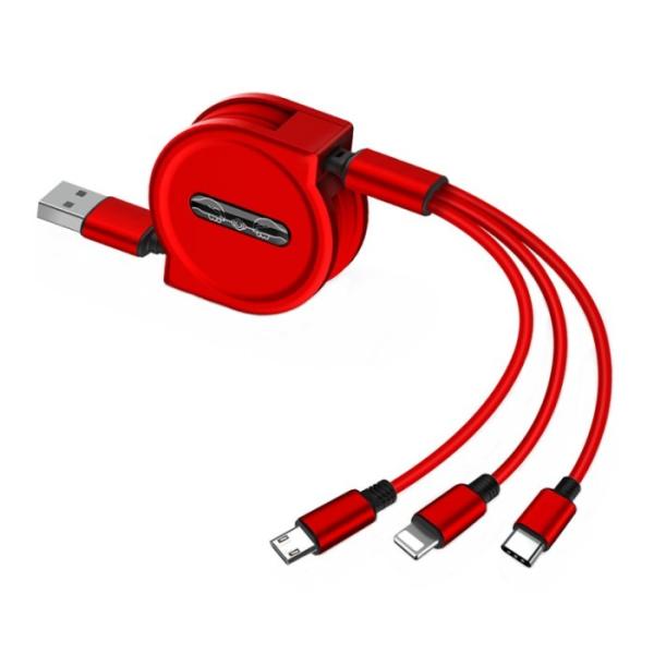 ysAiz3in1  [dP[u bh 1.2m USBP[u MicroUSB Type-C iPhone }CNUSB ^CvC USB_C _