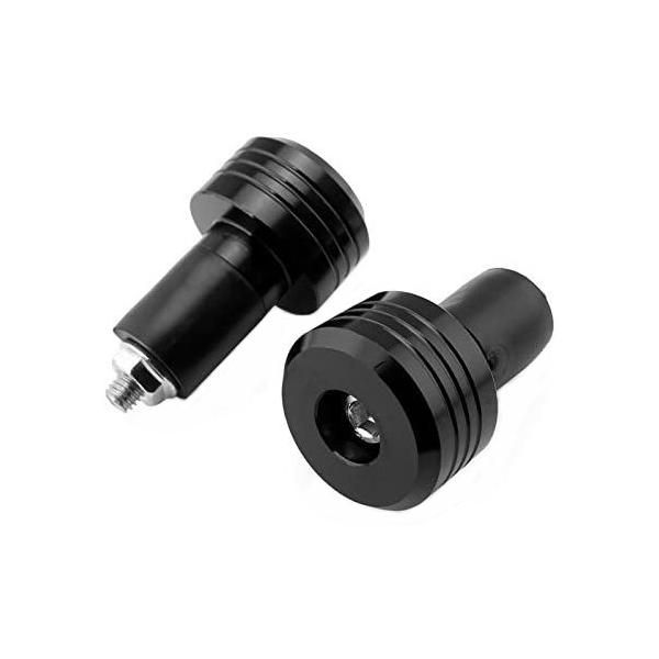 【並行輸入品】オートバイ用 ハンドル バーエンドキャップ 左右セット ブラック アルミ シンプル バイク グリップ プラグ _.
