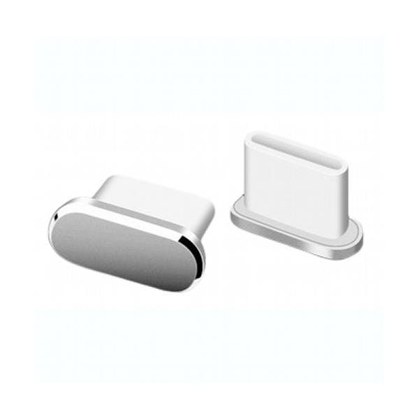 【並行輸入品】Type-C コネクタカバー 2個セット シルバー 充電口 保護キャップ ほこり ダストプラグ 防塵カバー タイプC 充電穴 _