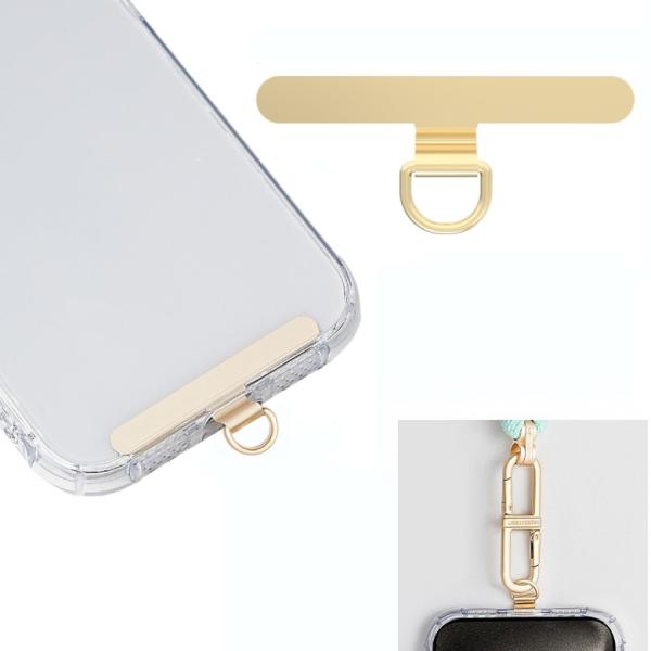 並行輸入品】金属製 スマホストラップホルダー ゴールド Dカン 落下