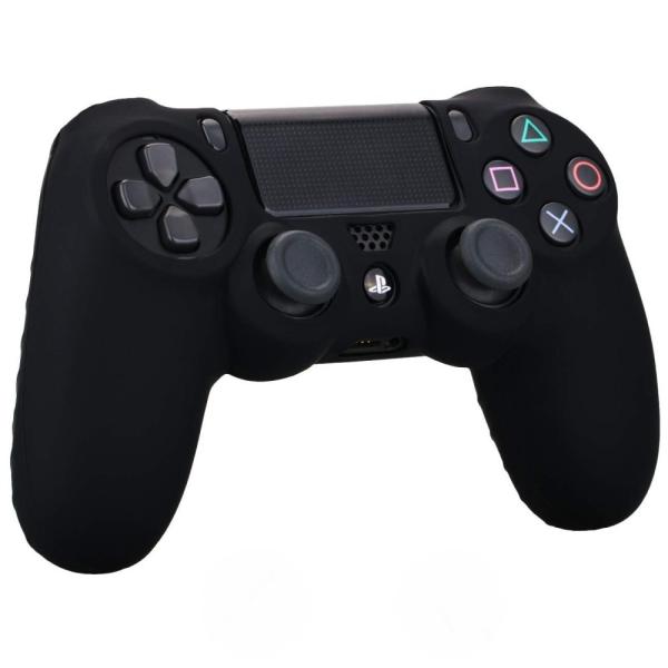 PS4 コントローラー用シリコンケース ブラック スキンケース 保護カバー _